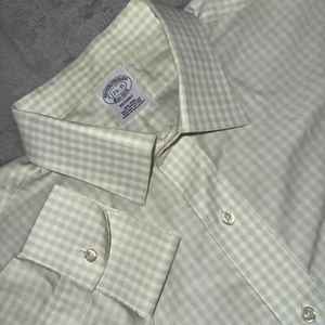 Brooks Brothers Men's 17.5 35 Regent Button Dress Shirt Supima Plaid Non-Iron - Picture 1 of 8