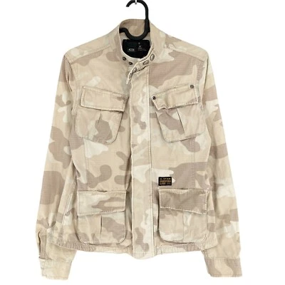 G-Star Brut Delta Camouflage Beige 100% Chemise Coton VESTE TAILLE S - Photo 1/4