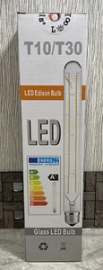 T10/T30 LED Edison Bulbs Dimmable 12" Decorative Long Clear Glass Finishing - Picture 1 of 4