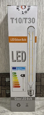 T10/T30 LED Edison Bulbs Dimmable 12" Decorative Long Clear Glass Finishing - Image 1 of 4
