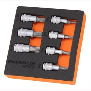 3/8" Drive Spline Bit Socket Set 7 Pcs Franklin Tools XFXS7 - Picture 1 of 3