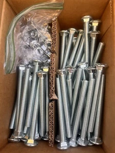 60 Stück 5/16 - 4 Zoll Wagenschrauben MIT MUTTERN Grade 2 verzinkt "Kutschenschrauben - Bild 1 von 1