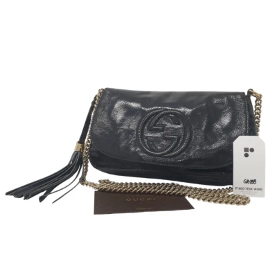 Bolso de Hombro GUCCI Soho 336752 Charol Garantizado Genuino Bolso Diario GA188 Foto 1 de 4