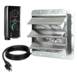 Iliving Gable Mount Attic Fan 12" Shutter Exhaust Fan Thermospeed Controller - Picture 1 of 6