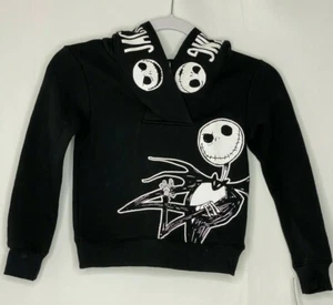 Disney Jack Skelton Hoodie Nightmare Before Christmas Pullover Girls Sz  XS 4/5 - Picture 1 of 6