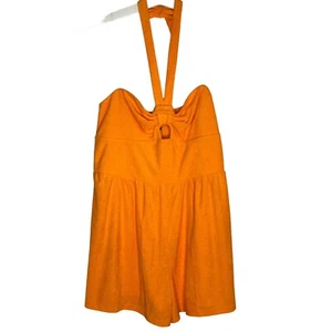 Mono Wild Fable Naranja Grande Halter Corbata Terry Playa Informal Salón Encubrimiento - Imagen 1 de 5