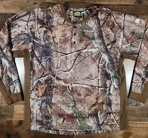 Cabelas Shirt Mens XL Camo 3D Henley Hunting Long Sleeve Camoflauge - Picture 1 of 12