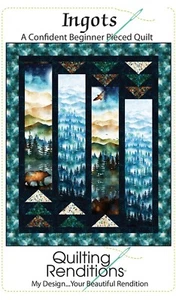 INGOTS Modello Trapunta di Quilting Renditions ~ Finitura a 54,5" x 56" o 72" - Foto 1 di 2