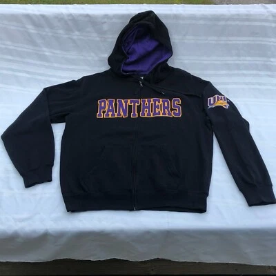 UNI Northern Iowa Panthers ZipUp Hooded Sweatshirt Adult Medium Mens Embroidery - Image 1 of 4