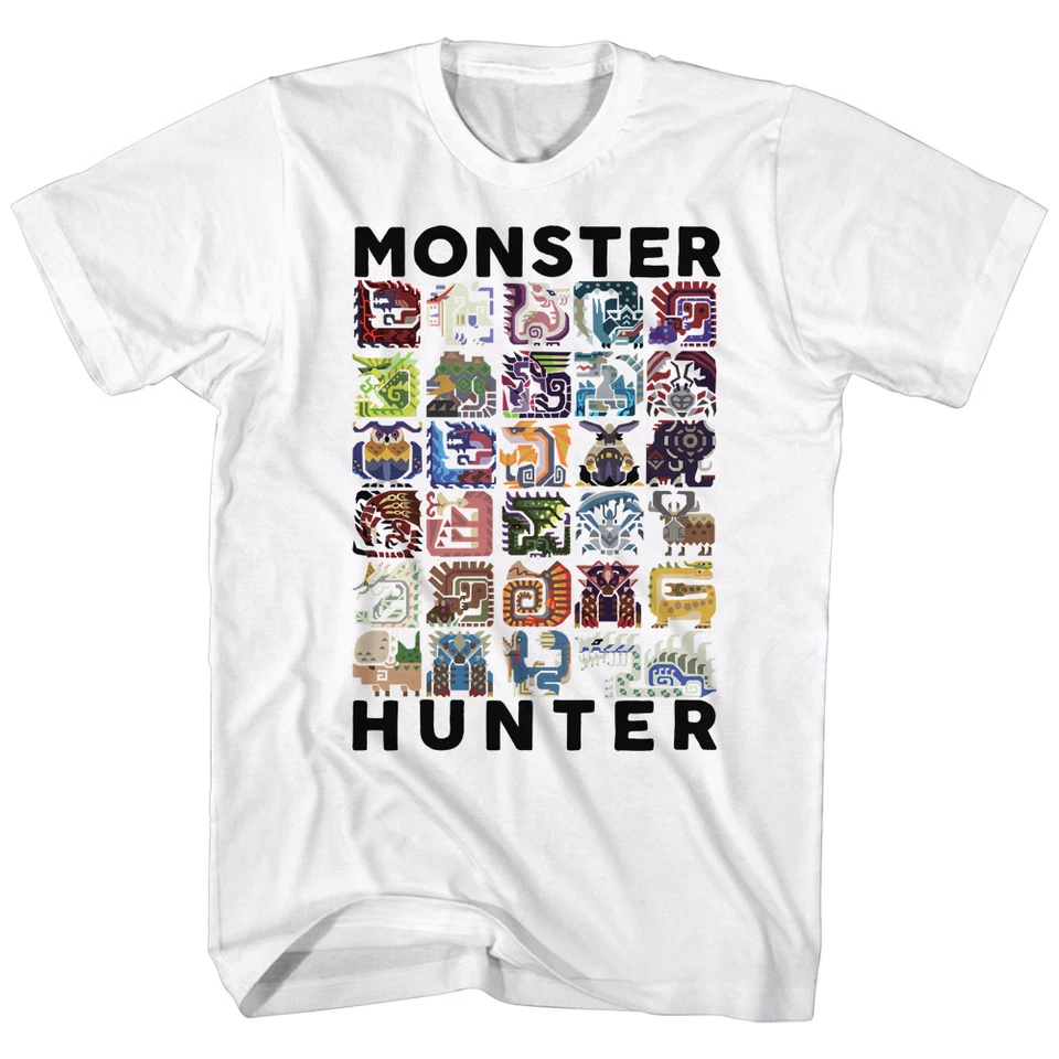 MONSTER HUNTER Capcom Camiseta Adulto Videojuego SÍMBOLOS Blanco EN Tallas SM - 5XL Foto 1 de 1