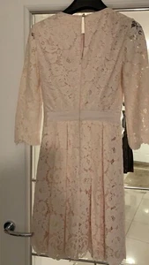 Ted Baker, Size 0.Worn once, off white/blush lace wedding/ Formal Occasion dress - Picture 1 of 2
