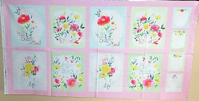1 Pretty MODA "Fleurologie" Cotton Quilting/Wallhanging Fabric Panel - Image 1 of 2