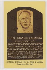 1964-1981 National Baseball Hall of Fame and Museum Postcards Hank Greenberg HOF