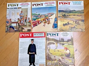 5 1953 & 1959 SATURDAY EVENING POST Magazines w/ 1 Norman Rockwell - Picture 1 of 7