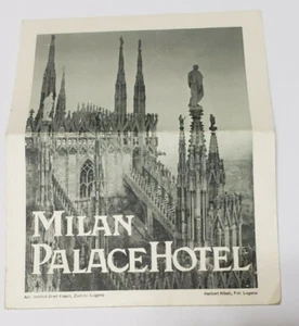 Milan Palace Hotel Vintage Italien Reiseprospekt - Bild 1 von 8