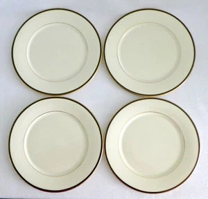 Lenox China Urban Lights SPEISETELLER 4er Set schwarz Goldrand 10 7/8" EXC - Bild 1 von 7