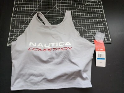 NAUTICA COMPETITION Training Crop Tank W/ Sports Bra Size XL Gray Grey NWT! - Image 1 of 4