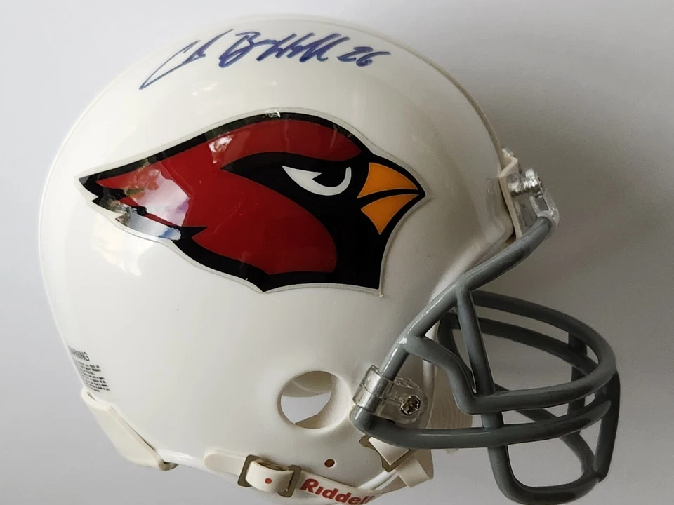 Mini capacete assinado por Chris Beanie Wells Arizona Cardinals NFL autenticado - Imagem 1 de 4