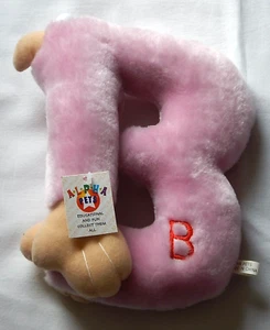 Peluche Alpha Pets rosa letra B vintage - Imagen 1 de 3