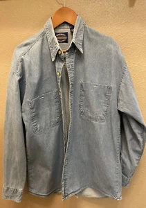 Denim Button Down 2 Pocket Shirt By Free Fall Mens Size M - Picture 1 of 14