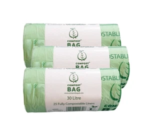 30 Litre x 75 CompostBag Compostable Food Waste Caddy Liner Bin Bags (30L) - Picture 1 of 1