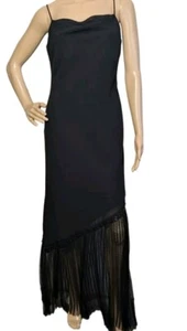 DAVE & JOHNNY by Laura Ryner Vintage Perlen durchsichtig Netz schwarz Kleid Dress Größe 7/8 - Bild 1 von 13