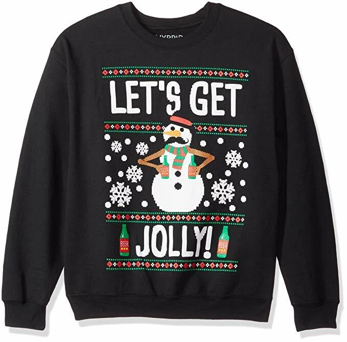 Men's Let's Get Jolly Snowman Holiday Pullover New  - Image 1 of 1