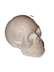 Weiß irisierende Keramik Totenkopf Skelett Figur Halloween �� Spaß - Bild 1 von 9