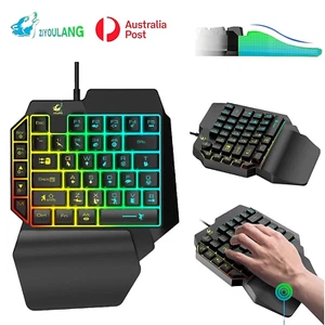ZIYOULANG One Handed Gaming Keyboard Left Hand Mechanical Backlit RGB Portable - Picture 1 of 12
