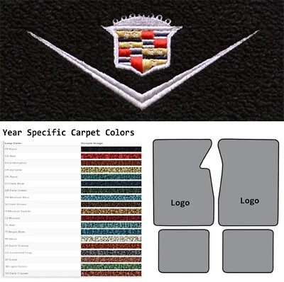 ACC 1957-1964 Cadillac Series 60 Fleetwood Crest with V Logo 4pc Loop Floor Mats - Image 1 of 4