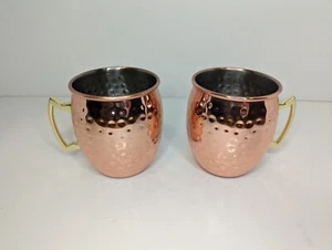 Moscow Mule Copper Hammered Mugs Set Of 2 - Picture 1 of 3