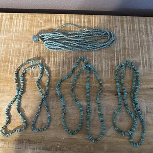 Bonito collar vintage de 4 piedras turquesa sin cuello - Imagen 1 de 7