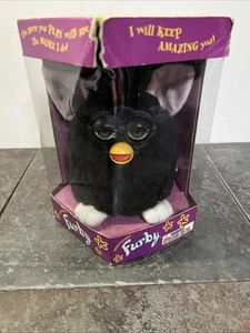 Neu im Karton Vintage Furby Modell 70-800 schwarzes Fell blaue Augen Tiger Elektronik versiegelt - Bild 1 von 15