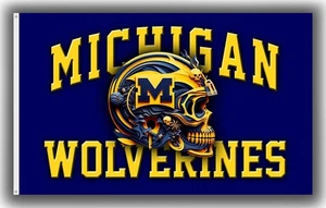 Bandera de recuerdo del equipo de fútbol americano de Michigan 90x150 cm 3x5 pies Wolverines Fans Best Banner - Imagen 1 de 6