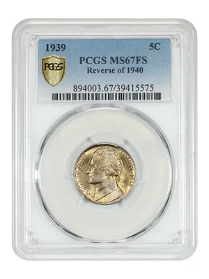 1939 5C PCGS MS67FS (Reverse of 1940) - Jefferson Nickel - Image 1 of 4