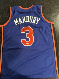 Stephon Marbury Autograph Signed Custom Blue New York Jersey - BAS - Knicks - Picture 1 of 5