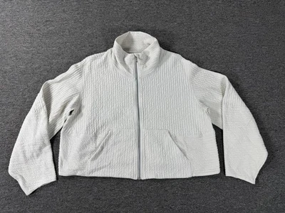 Jaqueta Lululemon Feminina M/L Texturizada Cropped Tamanho Grande Gola Alta Canguru - Imagem 1 de 4