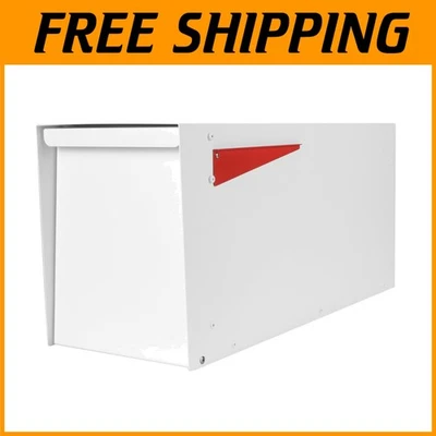 All-Weather White Steel Mailbox for Packages, Lockable - Image 1 of 4