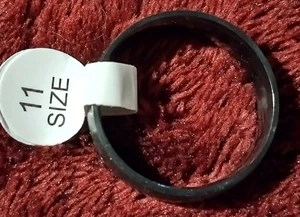 Titanium Ring Black brushed finish minimalist Wedding Band Ring FRIENDS Size 11 - Picture 1 of 6
