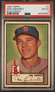 1952 Topps #4 Don Lenhardt espalda negra PSA 4 Boston Red Sox (6883) - Imagen 1 de 2