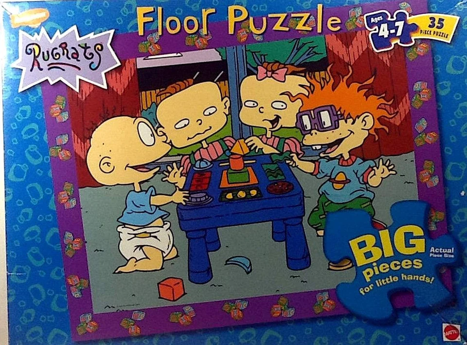 1999 Rugrats Chucky Tommy Pickles Phil Lil Nickelodeon Floor 35 22x17 Puzzle - Image 1 of 1