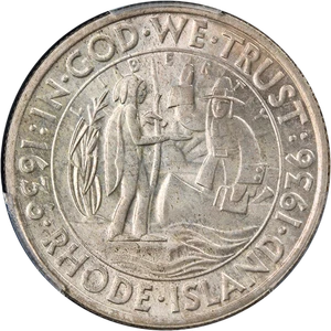 1936 Rhode Island Commem Half Dollar PCGS MS66 Great Eye Appeal Strong Strike - Picture 1 of 4