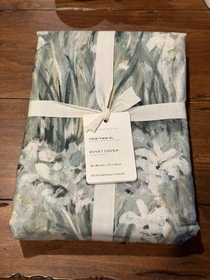 POTTERY BARN GIVERNY FLEUR ORGANIC PERCALE DUVET COVER TWIN/TWIN XL NEW w/tags - Image 1 of 4