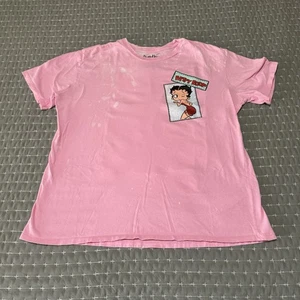 Betty Boop Juniors SIZE XL Graphic Tee with Short Sleeves COLOR PINK Used Flaws - Picture 1 of 6