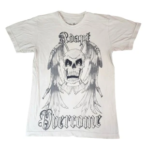 Camisa de ropa de casco negra para hombre pequeña blanca adaptada superar alas de calavera camiseta - Imagen 1 de 11