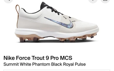FZ8644-100 Size 12 Nike Force Trout 9 Pro MCS Summit Men’s Baseball Cleats - Image 1 of 4