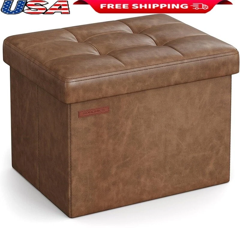 Folding Storage Ottoman Footrest Cube Bench Multifunctional Sturdy Foot Stool US - Image 1 of 4