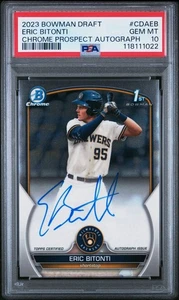 2023 Bowman Draft | Eric Bitonti | 1st Bowman Chrome Auto | PSA 10 | Brewers - Picture 1 of 2