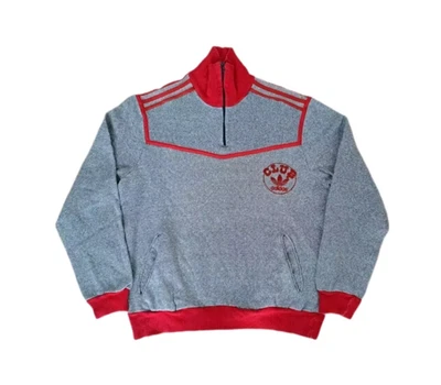 Adidas Rare 80 Vintage Sweatshirt M Collection Ventex Club France Grey Red  - Bild 1 von 4