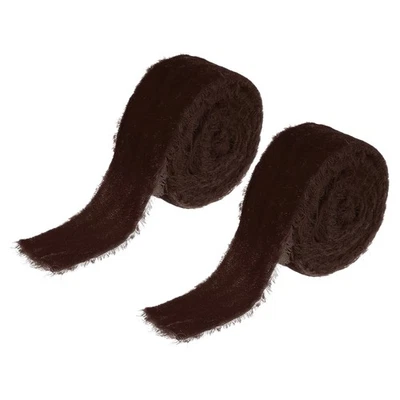 1-1/2 Inch Velvet Ribbon, 2 Roll Total 6 Yard Frayed Ribbon, Brown - image 1 of 4